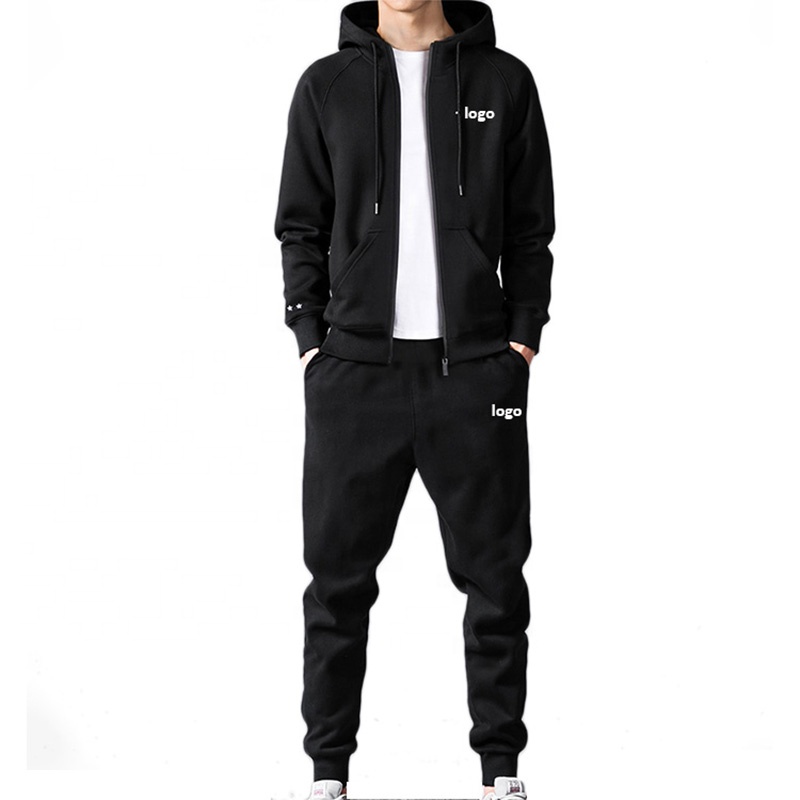 Customized Logo Brand Blank Men's Sport Tracksuits Training Jogging Wear Two Piece Set Track Suit Plain Sweatsuit For Men 
